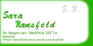 sara mansfeld business card